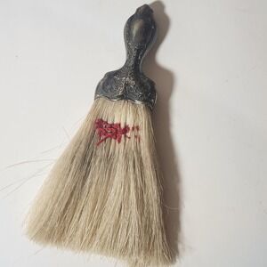 Antique Ornate Silver Repousse Crumb Whisk Brush Victorian Style Vanity Decor